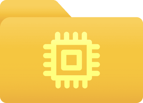 carpeta con computadora procesador símbolo, carpeta icono. png