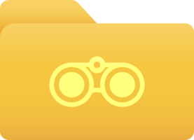 carpeta con binocular símbolo, carpeta icono. png