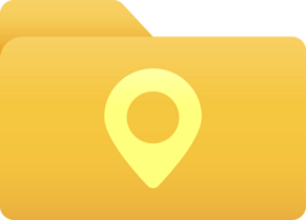Folder with Location point symbol, Folder icon. png