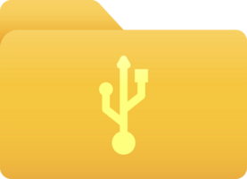 Folder with USB connection symbol, Folder icon. png