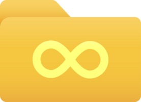 Folder with infinity symbol, Folder icon. png