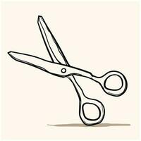 scissor icon doodle with background cream vector