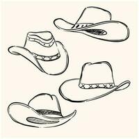 vaquero sombrero garabatear con antecedentes crema vector