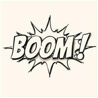 Text Boom doodle with background cream vector