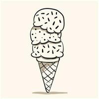 cute ice cream doodle with background cream vector