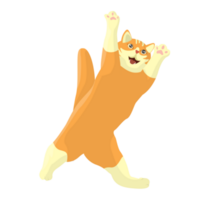 Cat Happy Pose Illustration png