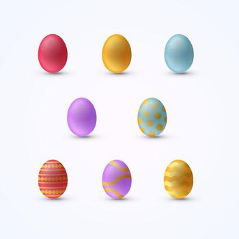 Easter egg elements 3d design vector