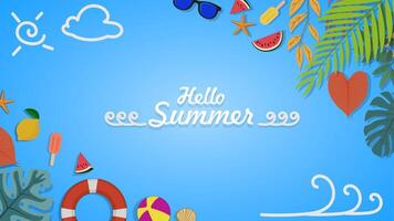 Hello summer background abstrct design vector