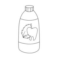 Dental Rinse Aid outline doodle. Dental hygiene, Oral care. Vector line illustration isolated on white background