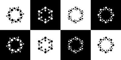 Collections of Technology connection logo design with abstract dot, molecule and network system graphic design vector illustration. Symbol, icon, creative.