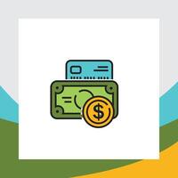 money icon, gold coins and atm card vector