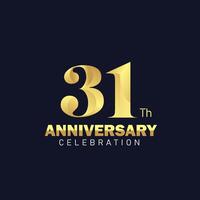 31th anniversary logo design, golden anniversary logo. 31th anniversary template, 31th anniversary celebration vector