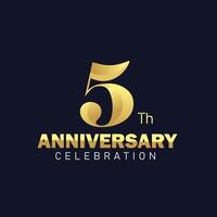 5th anniversary logo design, golden anniversary logo. 5th anniversary template, 5th anniversary celebration vector