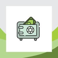 safe icon with money, symbol of saving money, illustration of safe with money out vector