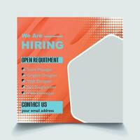 We are Hiring Social Media Post Template vector