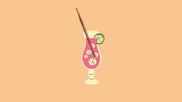 Sommer- Cocktail .bunt Sanft trinken mit Früchte und Eis Würfel. erfrischend tropisch Getränk. Bar Sommer- Speisekarte. bunt Animation von Sommer- Sanft oder alkoholisch trinken video