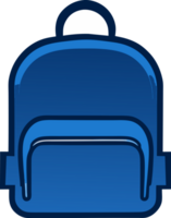 blå ryggsäck ikon. illustration av blå ryggsäck ikon för webb. generativ ai png