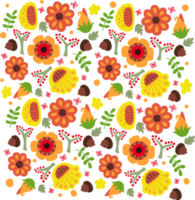 Acorns and Floral Wallpaper Background png
