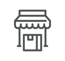 Shop management related icon outline and linear vector. vector