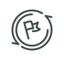 Flag related icon outline and linear vector. vector