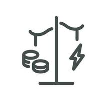 Energy related icon outline and linear vector. vector