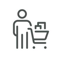 Shop management related icon outline and linear vector. vector