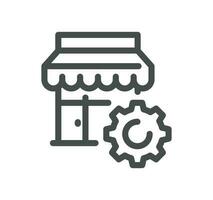 Shop management related icon outline and linear vector. vector