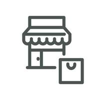 Shop management related icon outline and linear vector. vector