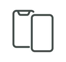 Smartphone protection related icon outline and linear vector. vector