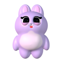 Magical Bunny in 3D Cute png