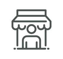 Shop management related icon outline and linear vector. vector