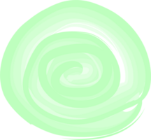 Hand Drawing of a Green Circle in Water Color Paint png