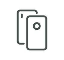 Smartphone protection related icon outline and linear vector. vector