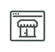 Shop management related icon outline and linear vector. vector