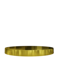 Gold podium suitable for product display, presentation. Gold chrome png