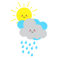 carino nube tempo metereologico illustrazione icona png