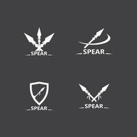 Spear logo and symbol vector design illustration