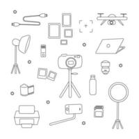 day photography camera photo flash drives set vector