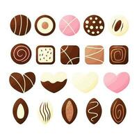 chocolate day candy holiday gift sweetness set vector