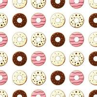 donuts colored icing chocolate food pattern vector