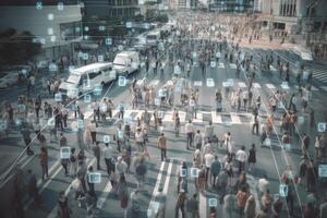 Face recognition system in street surveillance cameras. photo