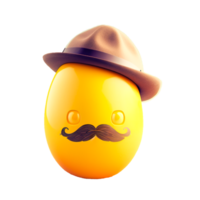 retro Pascua de Resurrección huevo con sombrero emoji ilustración png generativo ai