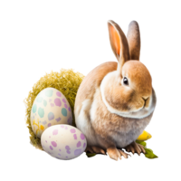 mignonne Pâques lapin avec Pâques Oeuf génératif ai png