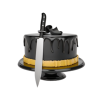 Chocolate cake with knife png