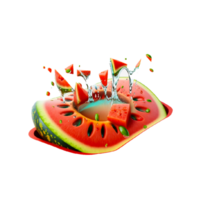 vattenmelon kreativitet citrullus lanatus, kreativ vattenmelon vulkan, mat, tomat, kreativ konstverk png generativ ai