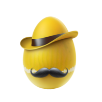 rétro Pâques Oeuf avec chapeau emoji illustration png génératif ai