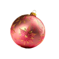 Weihnachten Baum Spielzeug, rot Ball mit hell funkeln. generativ ai png