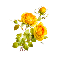 Jaune Rose fleur png génératif ai