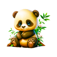 süß Baby Panda Bär mit groß Augen png generativ ai