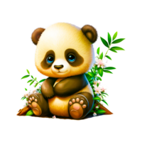 linda bebé panda oso con grande ojos png generativo ai